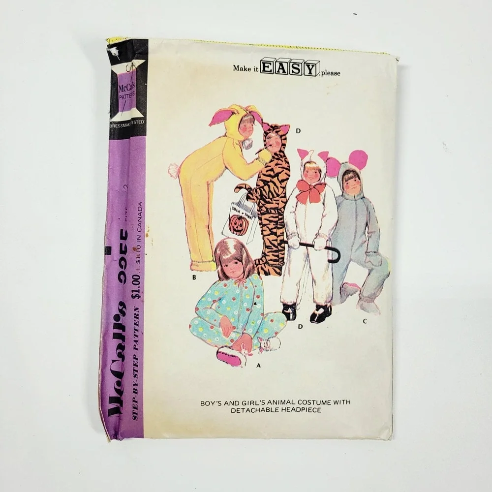 MCCalls Easy Childrens Halloween Costume Sewing Pattern Cut Complete
